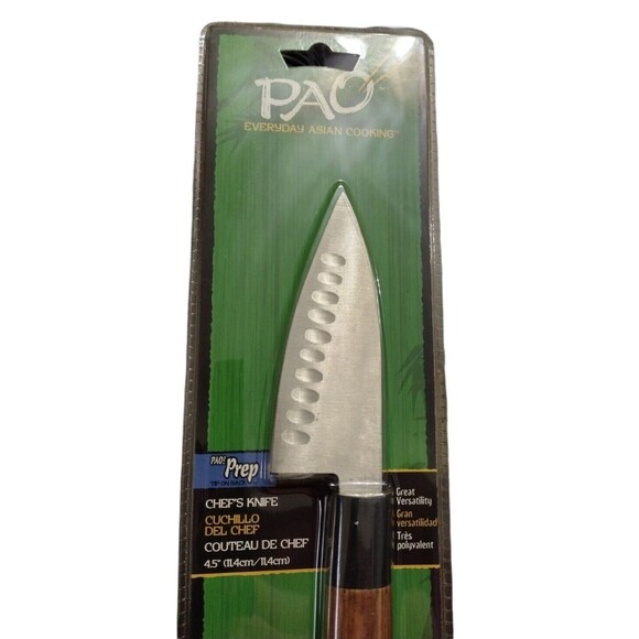 Santoku Stainless Steel Chef Blade 4.5” Knife Cultery Bamboo Handle - NEW - Picture 2 of 3